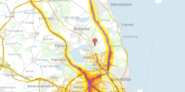 Trafikstøjkort på Agnetevej 13, 2840 Holte