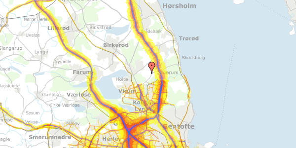 Trafikstøjkort på Arnegårds Alle 16, 2840 Holte