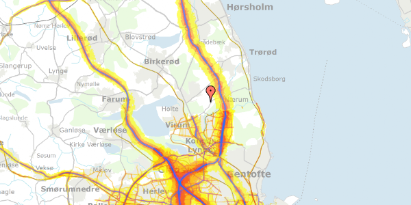 Trafikstøjkort på Arnevangen 16, 2840 Holte