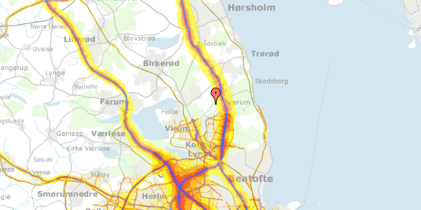 Trafikstøjkort på Attemosevej 8, 2840 Holte