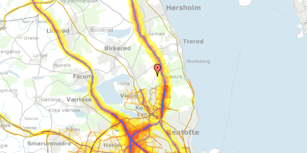 Trafikstøjkort på Attemosevej 26, 2840 Holte