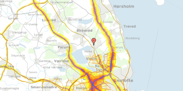 Trafikstøjkort på Birkebakken 35, 2840 Holte