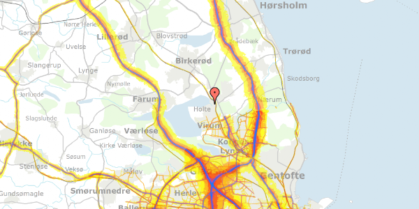 Trafikstøjkort på Dronninggårds Alle 56, 2840 Holte