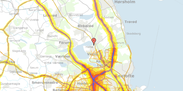 Trafikstøjkort på Dronninggårds Alle 78, 2840 Holte