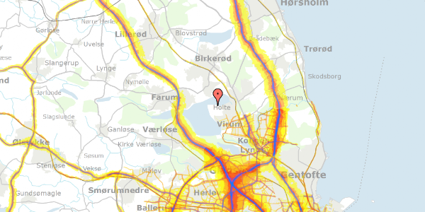 Trafikstøjkort på Dronninggårds Alle 138, 2840 Holte