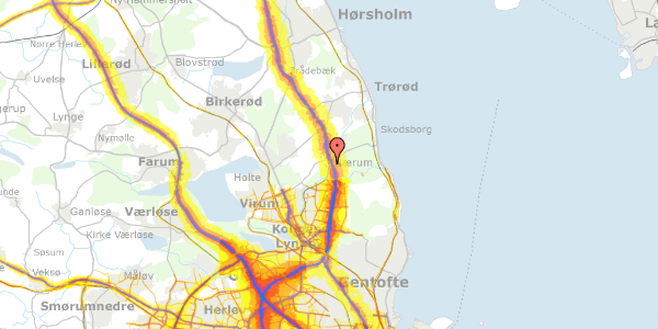 Trafikstøjkort på Ekenæsvej 15, 2850 Nærum