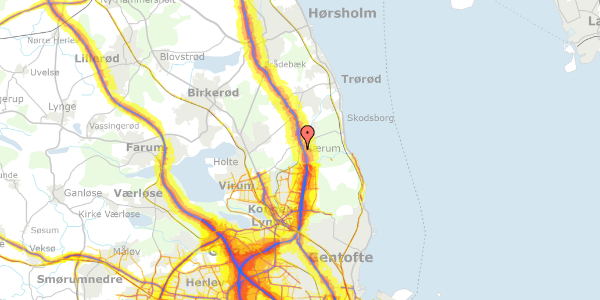 Trafikstøjkort på Ekenæsvej 17, 2850 Nærum