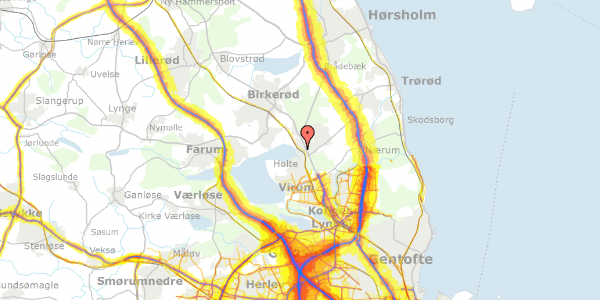 Trafikstøjkort på Elledamsvej 1, 2840 Holte