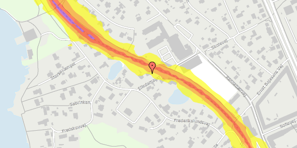 Trafikstøjkort på Elledamsvej 5, 2840 Holte