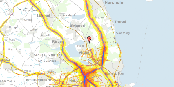 Trafikstøjkort på Ellensvej 1, st. , 2840 Holte