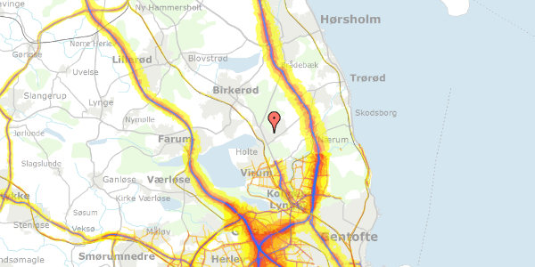 Trafikstøjkort på Elmevej 6, 2840 Holte