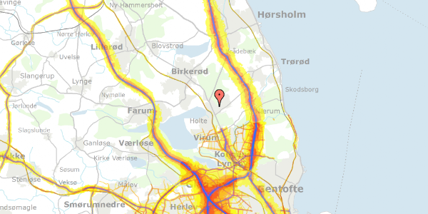 Trafikstøjkort på Elmevej 13, 2840 Holte