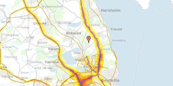 Trafikstøjkort på Elverbo 13, 2840 Holte