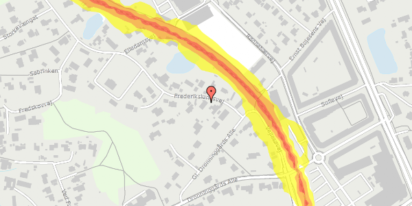 Trafikstøjkort på Frederikslundsvej 3A, 2840 Holte