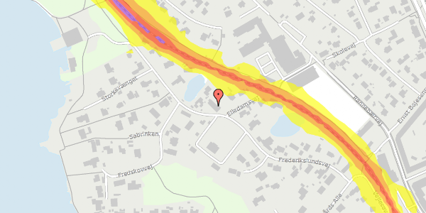 Trafikstøjkort på Frederikslundsvej 20, st. th, 2840 Holte