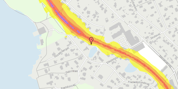 Trafikstøjkort på Frederikslundsvej 24B, 2840 Holte