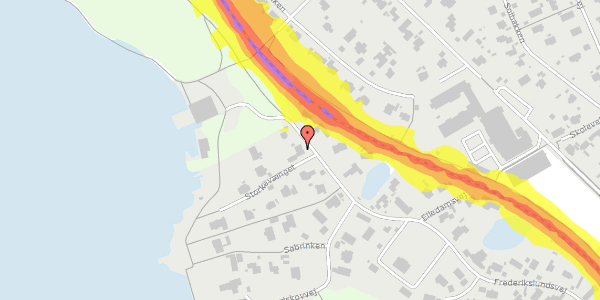 Trafikstøjkort på Frederikslundsvej 37, 2840 Holte