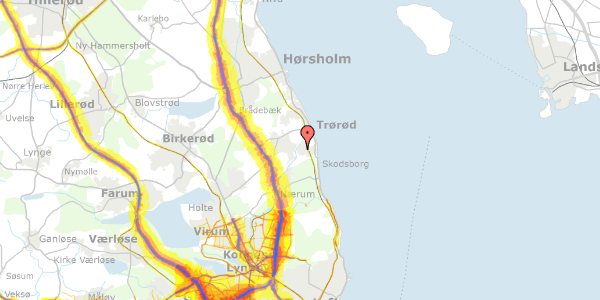 Trafikstøjkort på Frydenlundsvej 49, 2950 Vedbæk