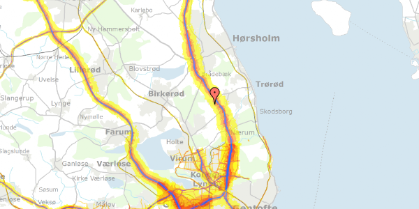 Trafikstøjkort på Gammel Holtevej 97, 2840 Holte