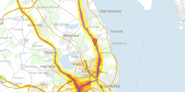 Trafikstøjkort på Gl.Øverødvej 3, 2840 Holte