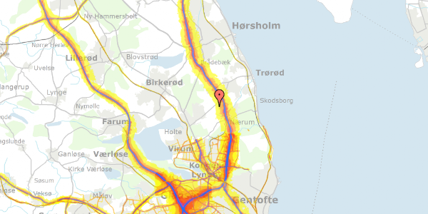 Trafikstøjkort på Gl.Øverødvej 6, 2840 Holte