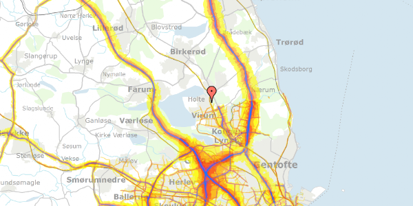 Trafikstøjkort på Geelsvej 17, 2840 Holte