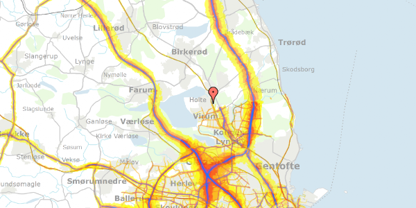 Trafikstøjkort på Geelsvej 21B, 2840 Holte