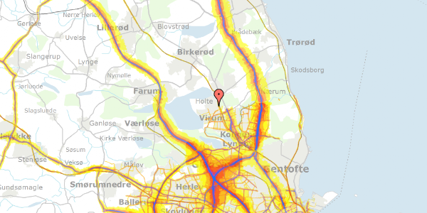 Trafikstøjkort på Geelsvej 30, 2840 Holte