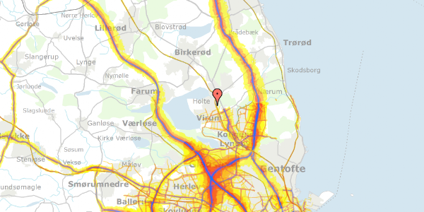 Trafikstøjkort på Geelsvej 33, 2840 Holte