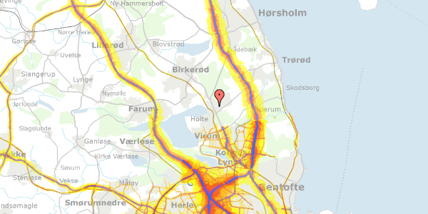 Trafikstøjkort på Grünersvej 1, 2840 Holte