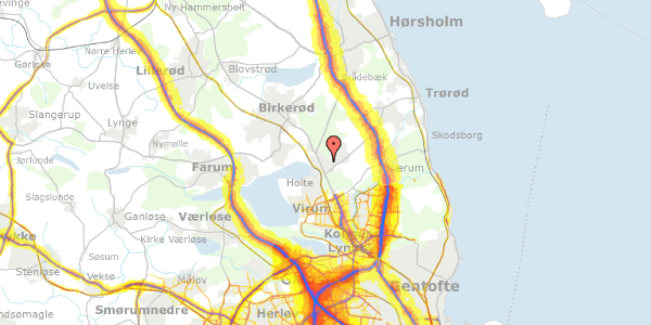 Trafikstøjkort på Grünersvej 21, 2840 Holte