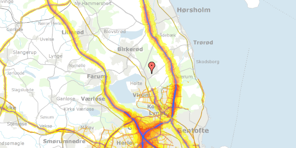 Trafikstøjkort på Grünersvej 23, 2840 Holte