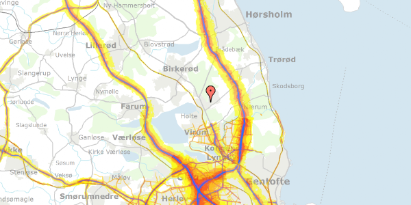 Trafikstøjkort på Grünersvej 27, 2840 Holte