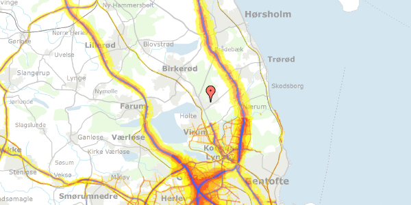 Trafikstøjkort på Grünersvej 28, 2840 Holte