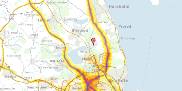 Trafikstøjkort på Grünersvej 29, 2840 Holte