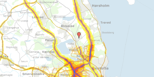 Trafikstøjkort på Grünersvej 31, 2840 Holte