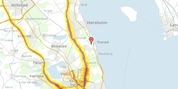 Trafikstøjkort på Gøngetoften 9, 2950 Vedbæk