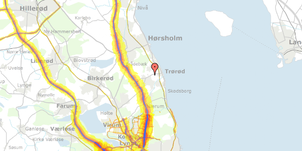 Trafikstøjkort på Gøngetoften 12, 2950 Vedbæk