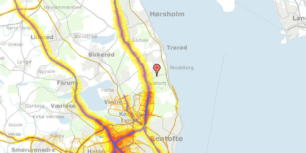 Trafikstøjkort på Hegnsvej 2, 2850 Nærum