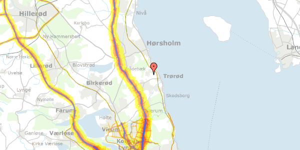 Trafikstøjkort på Henrikshave 13, 2950 Vedbæk