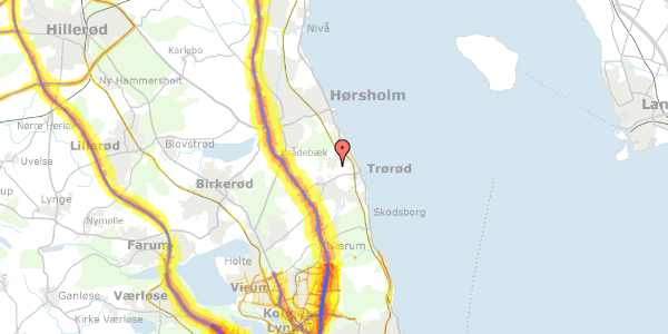 Trafikstøjkort på Henrikshave 25, 2950 Vedbæk