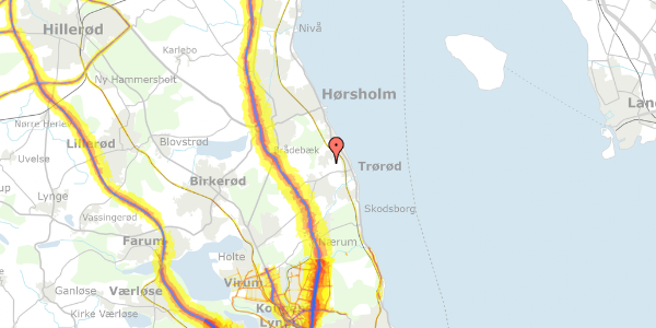 Trafikstøjkort på Henrikshave 66, 2950 Vedbæk