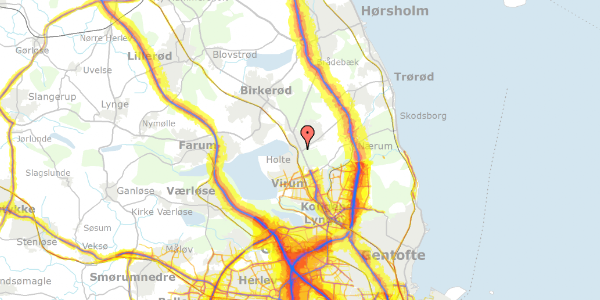 Trafikstøjkort på Holte Midtpunkt 11, 2840 Holte