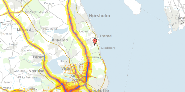 Trafikstøjkort på Høbjergvej 8, 2950 Vedbæk