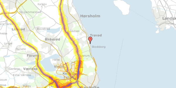 Trafikstøjkort på Højagervej 5, 2942 Skodsborg