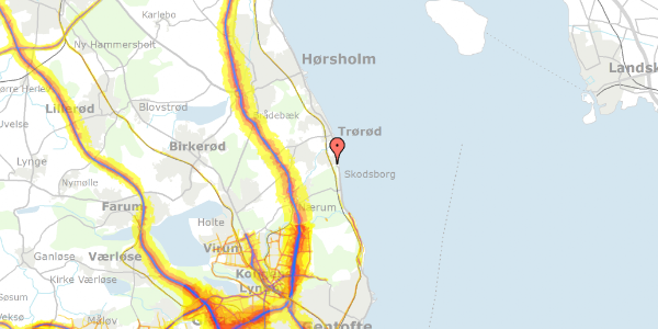 Trafikstøjkort på Højagervej 11, 2942 Skodsborg