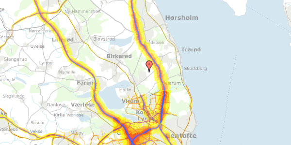 Trafikstøjkort på Højbjerggårdsvej 29, 2840 Holte