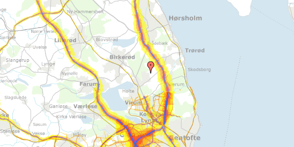 Trafikstøjkort på Højbjerg Vang 21, 2840 Holte