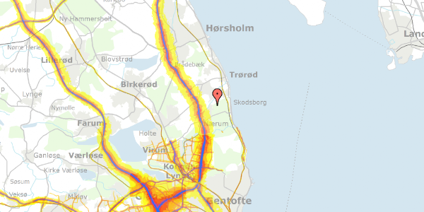 Trafikstøjkort på Høje Bøge 5, 2850 Nærum