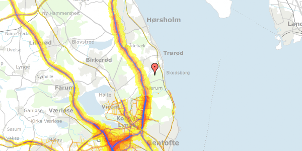 Trafikstøjkort på Høje Bøge 9, 2850 Nærum